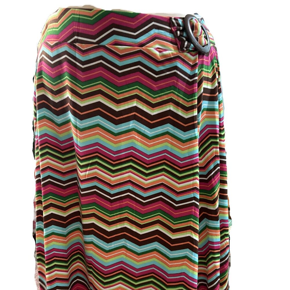 Cato Girls skirt L 12-14  Multi color zig zag uneven hem